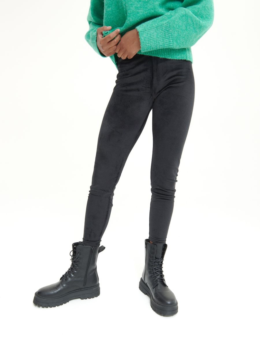 Velvet leggings - black - RESERVED - 2
