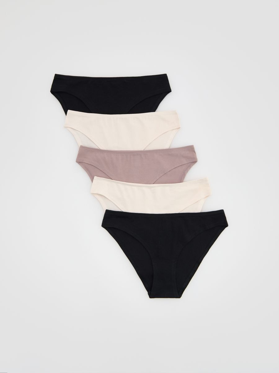 Bawełniane majtki typu bikini 5 pack - kremowy - RESERVED
