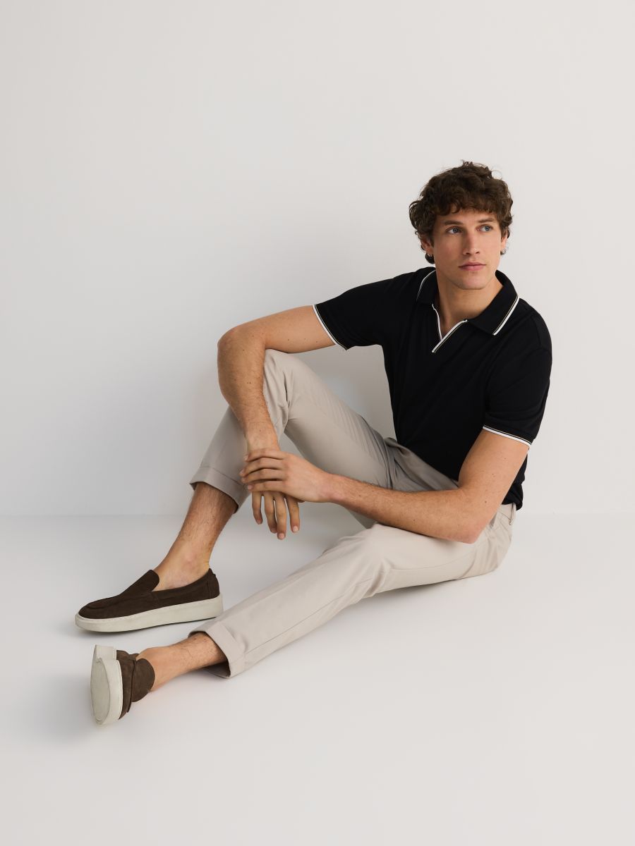 Trousers with wool blend - beige - RESERVED - 6