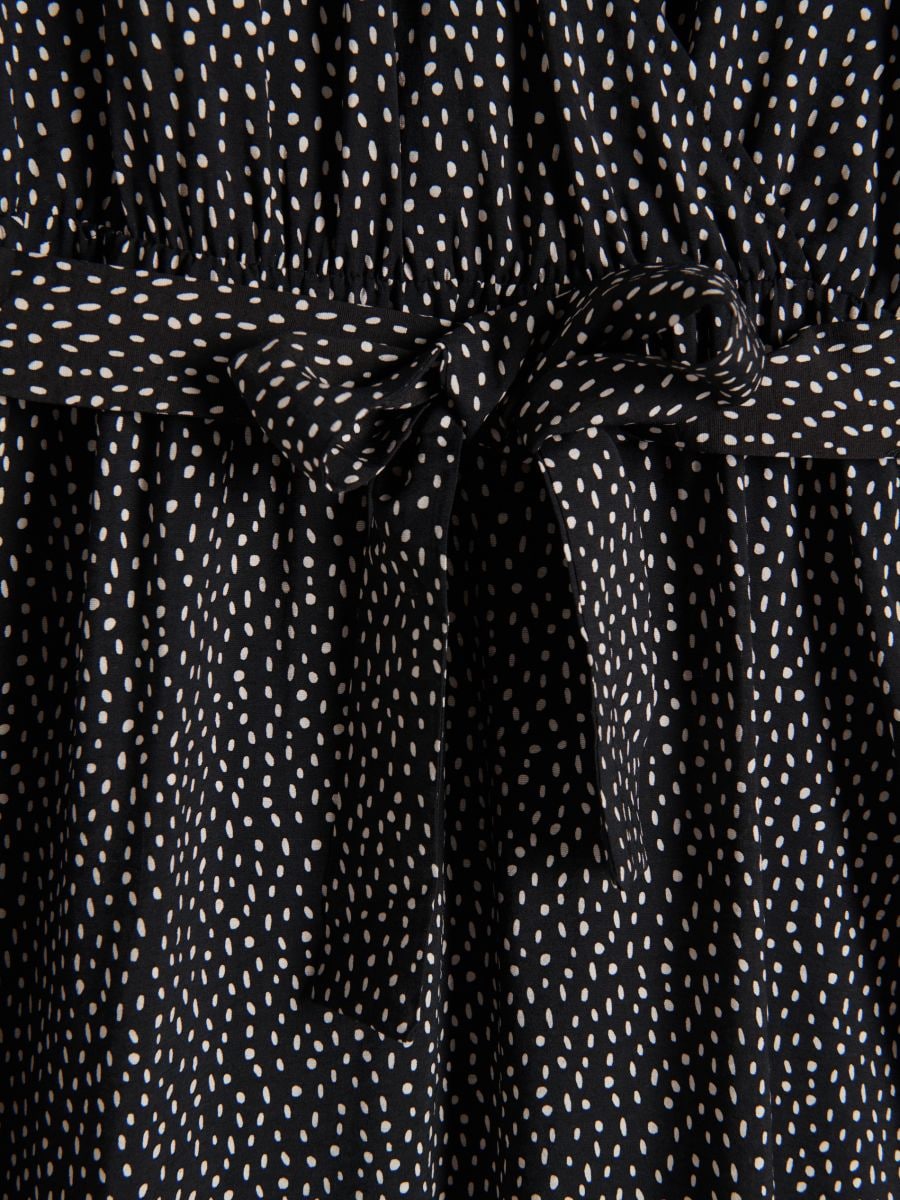 Midikleid mit Bindung - schwarz - RESERVED - 6