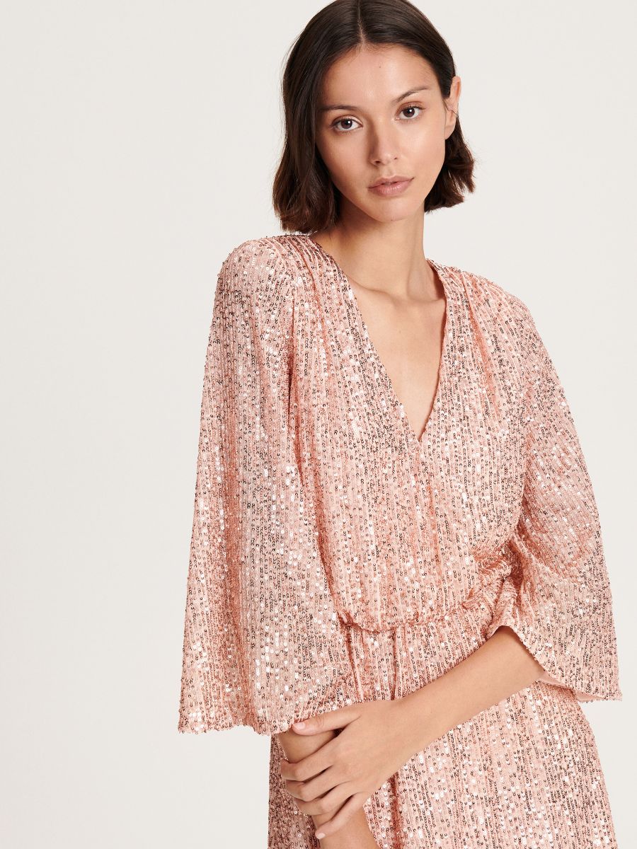 Mini-robe à sequins - rose pastel - RESERVED - 2