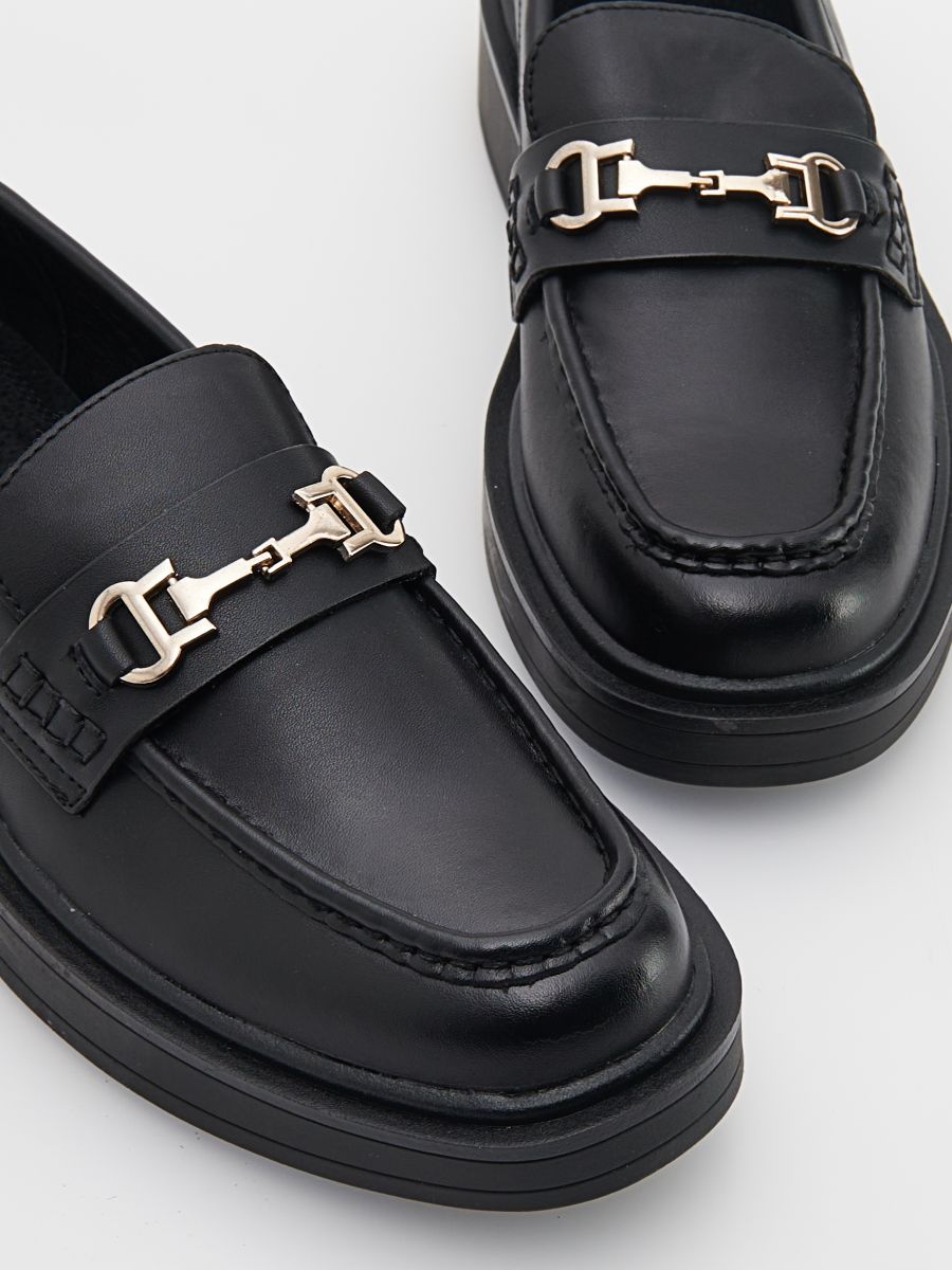 Loafers i läder - SVART - RESERVED - 4