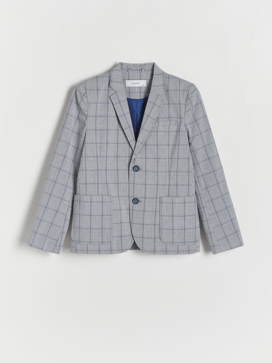 Elegant check blazer - steel blue - RESERVED