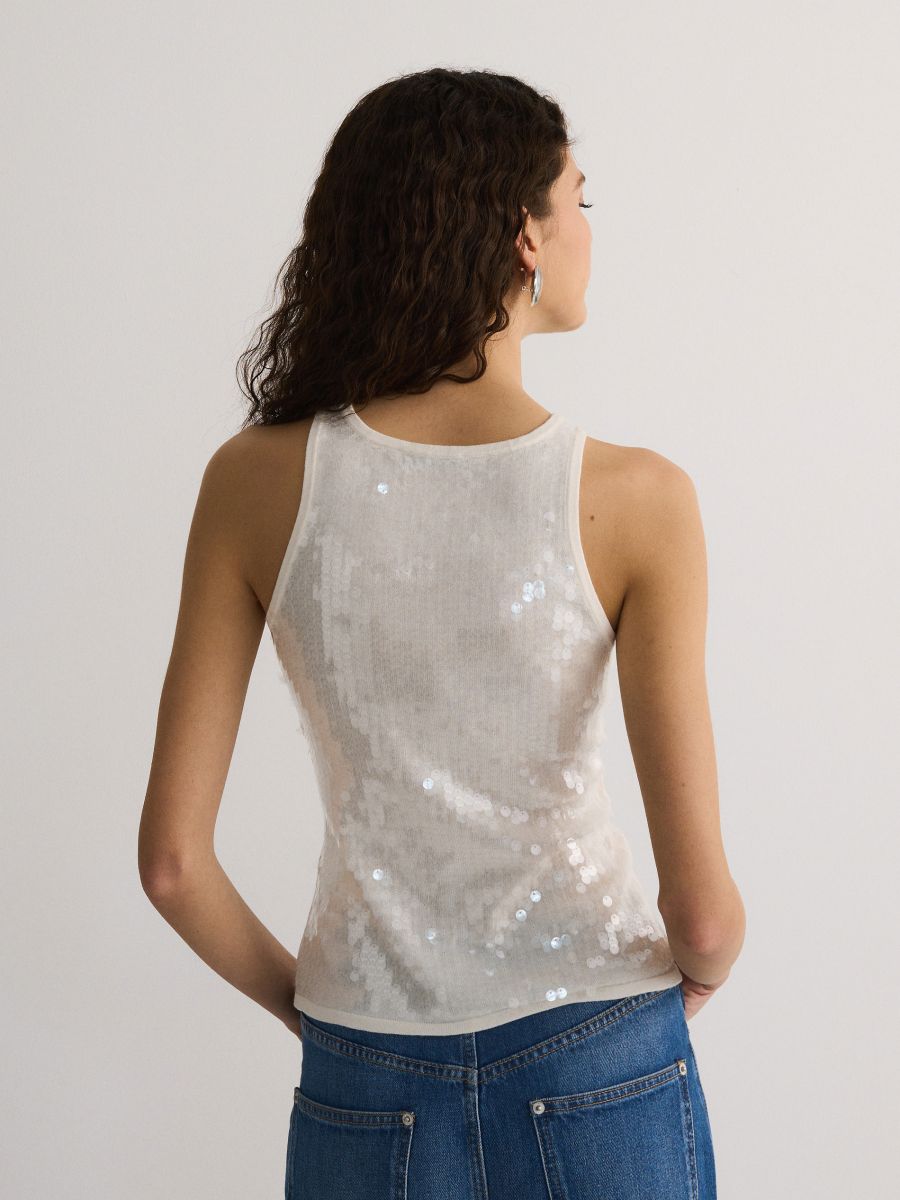 Sequin top - nude - RESERVED - 5