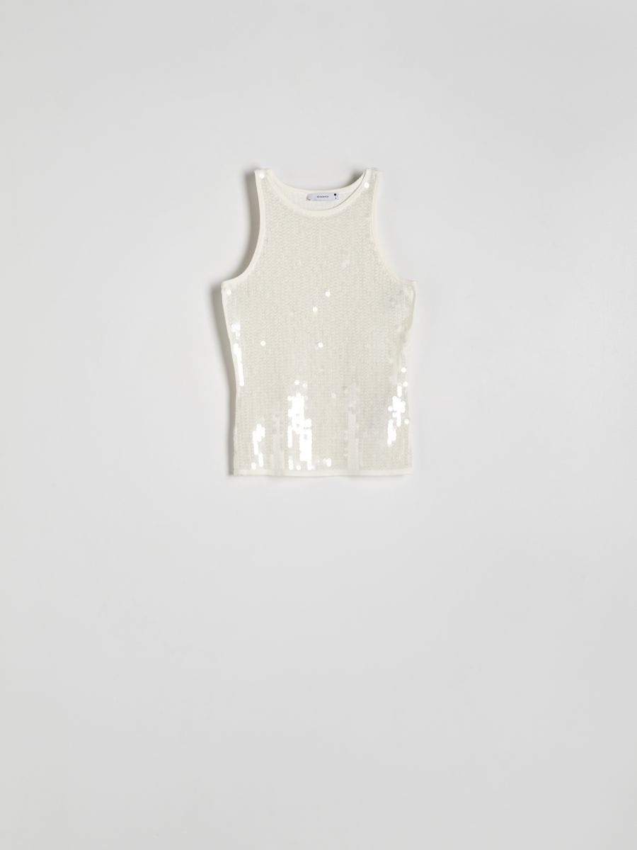 Sequin top - nude - RESERVED - 6
