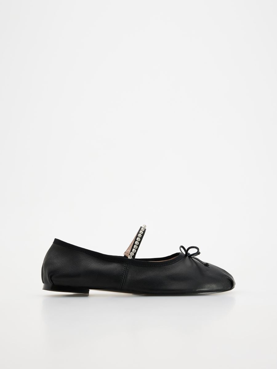 Ballerine in pelle con cinturino - nero - RESERVED - 2
