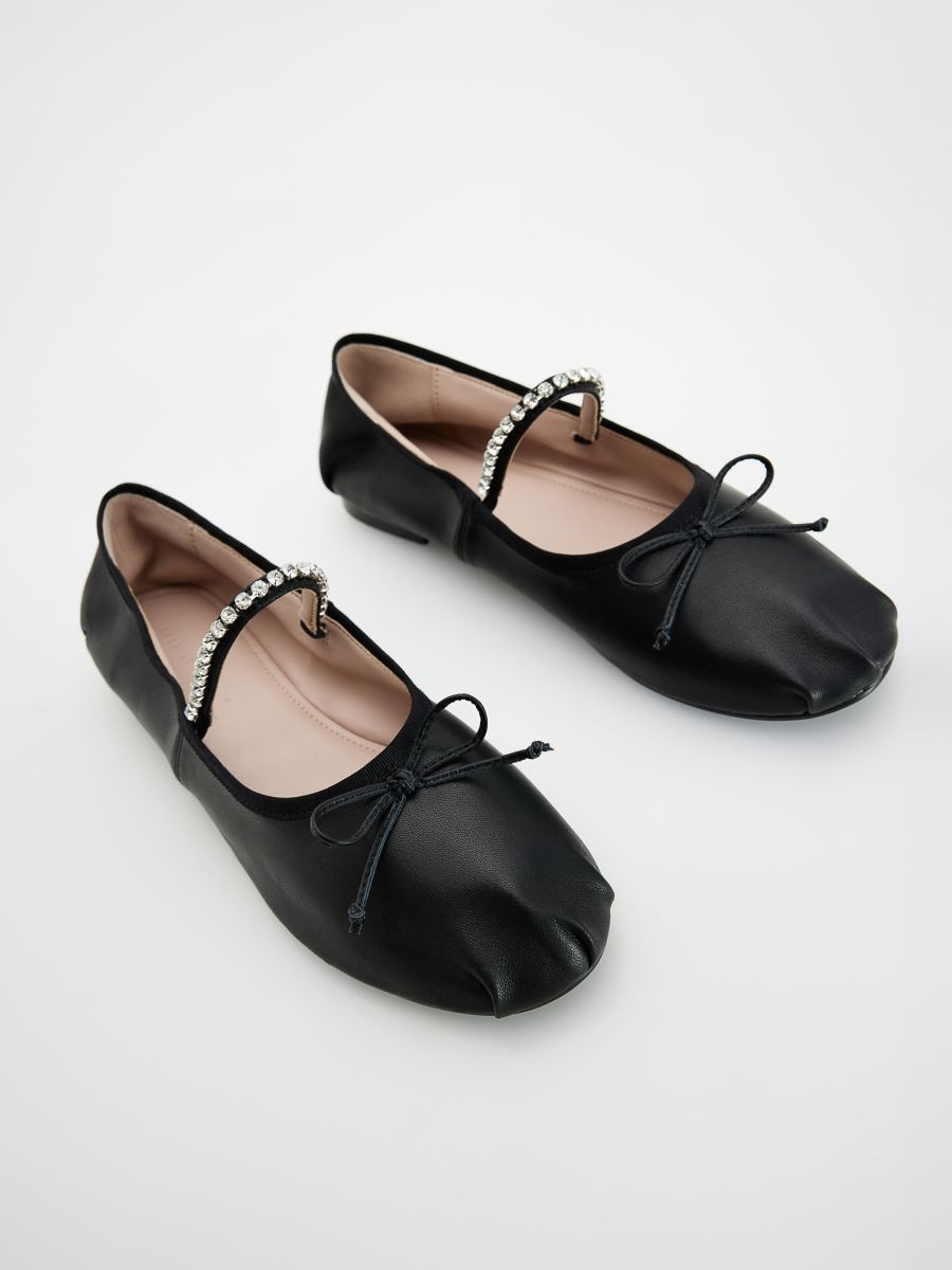 Ballerine in pelle con cinturino - nero - RESERVED - 3