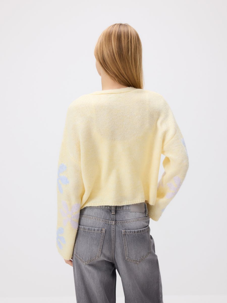 Cardigan with decorative tie - light yellow - RESERVED - 6