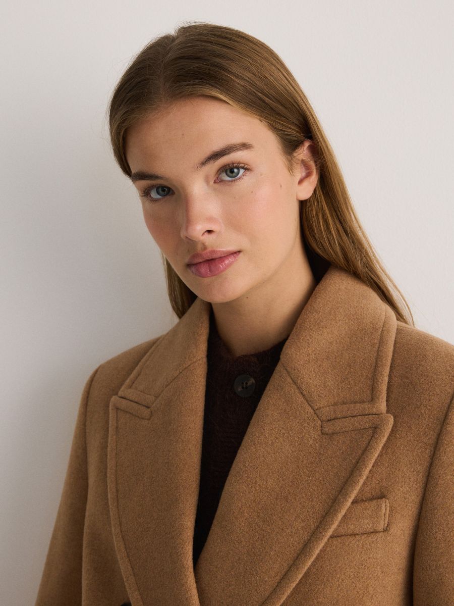 Frakke i uldblanding - beige - RESERVED - 2