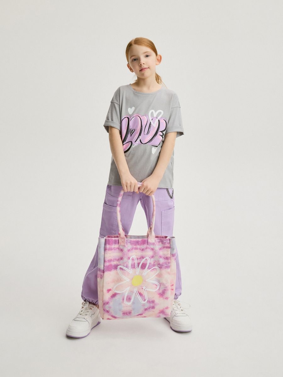Shopper bag with tie dye effect - lavender - RESERVED