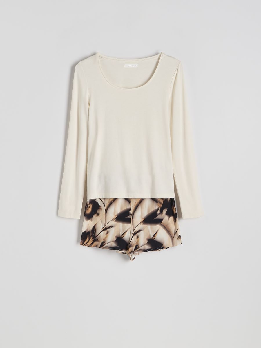 Two piece viscose pyjama set - nude - RESERVED - 5