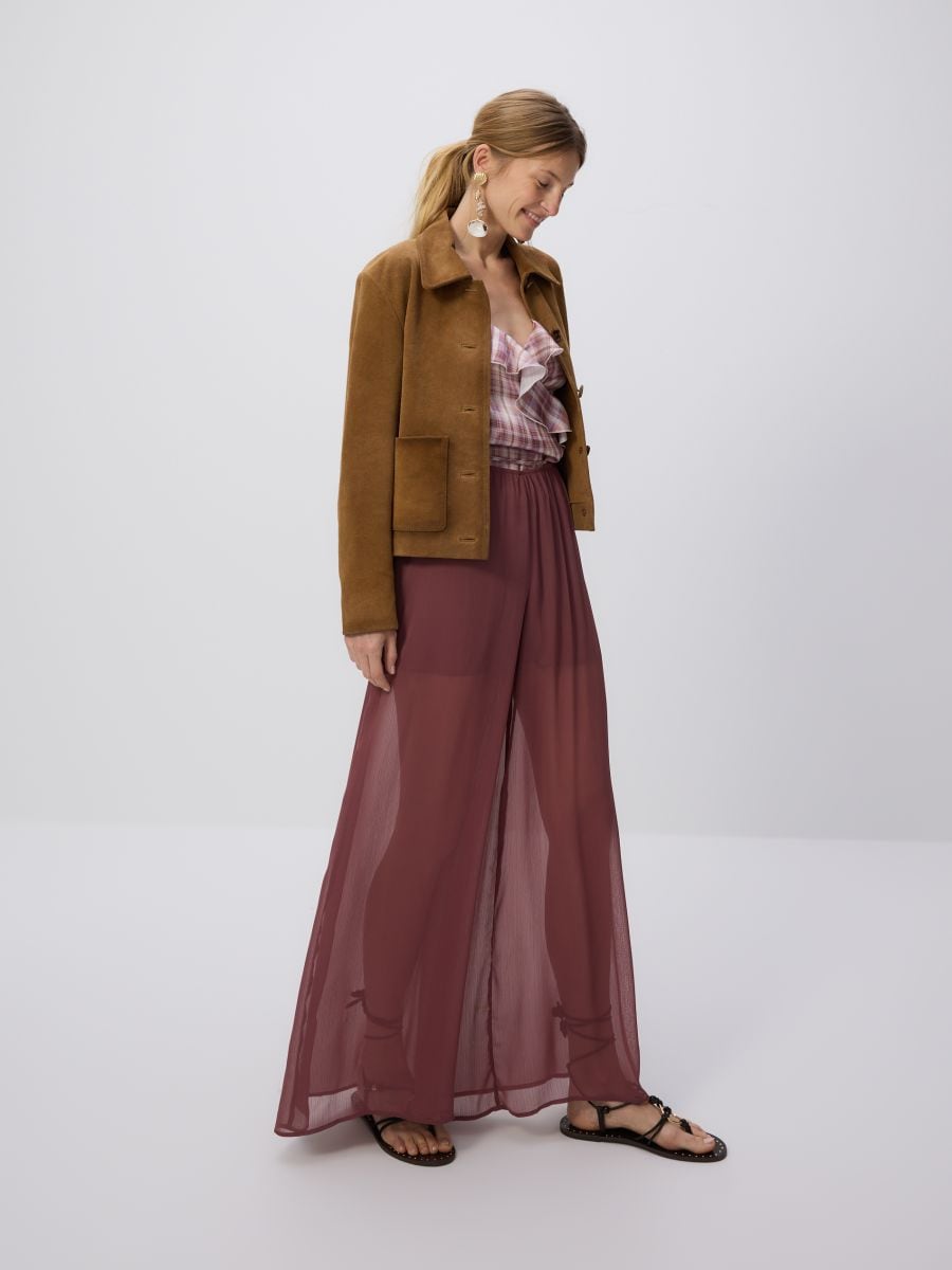 Suede jacket with pockets - wheat - RESERVED - 2