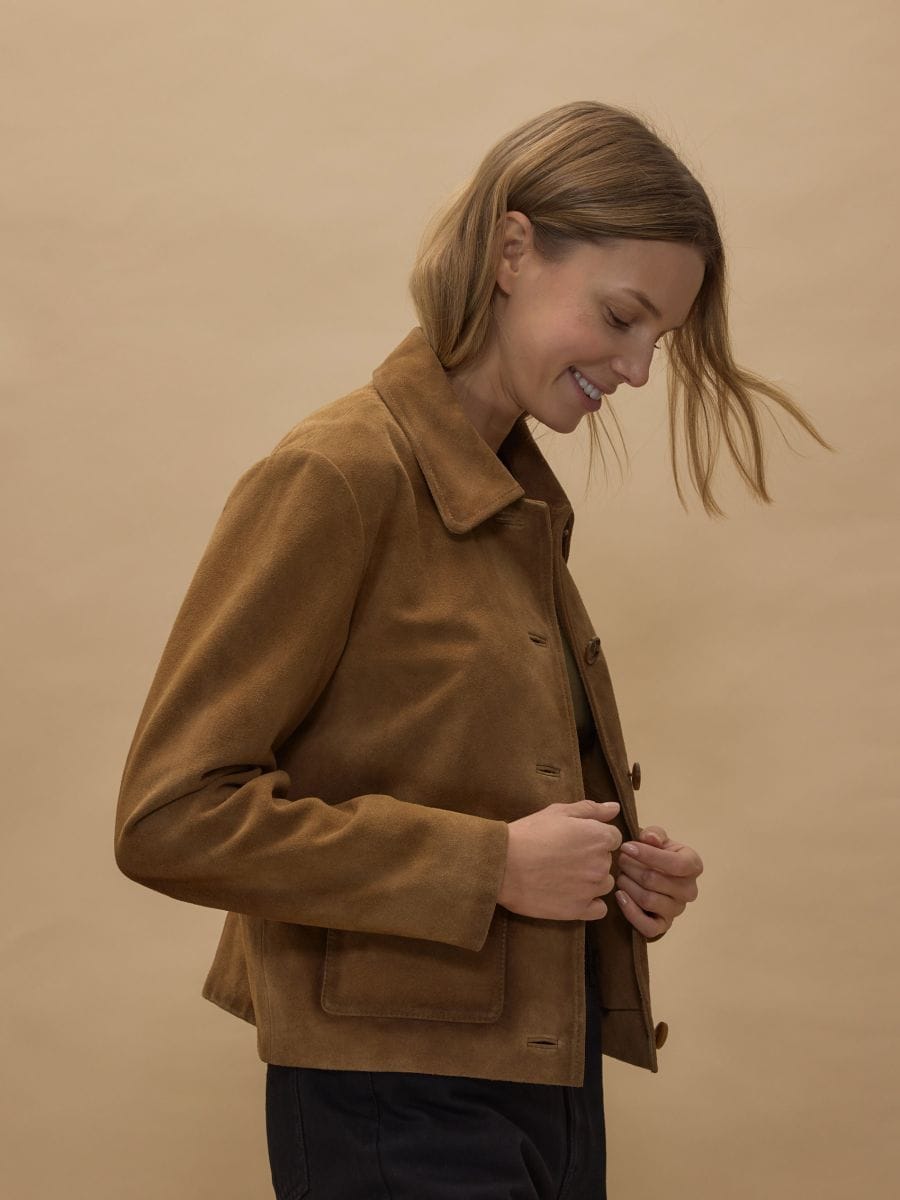 Swede jacket with pockets - wheat - RESERVED