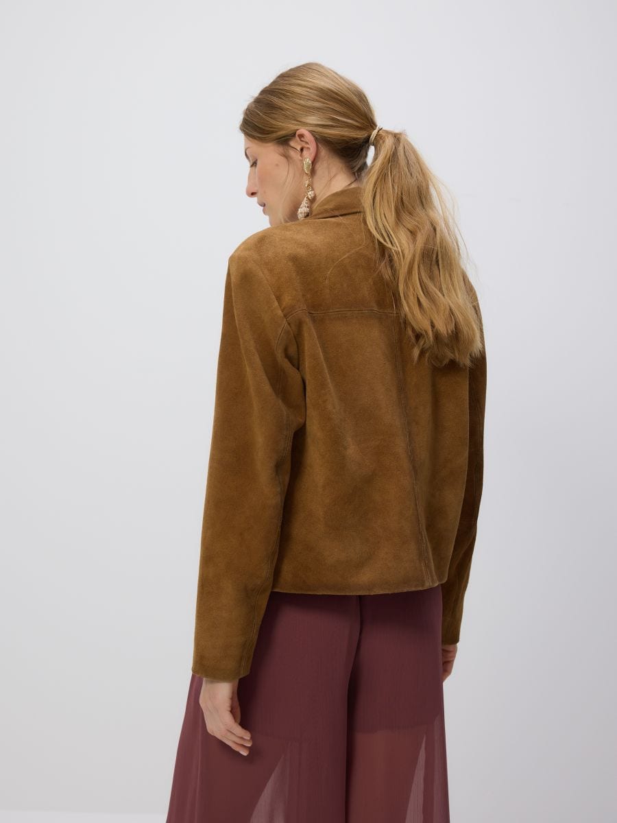 Suede jacket with pockets - wheat - RESERVED - 5