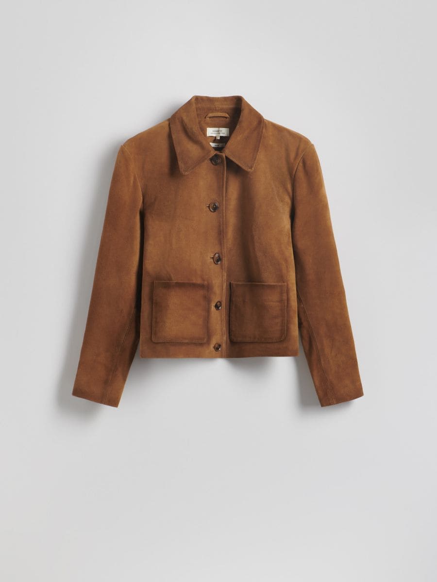 Suede jacket with pockets - wheat - RESERVED - 6