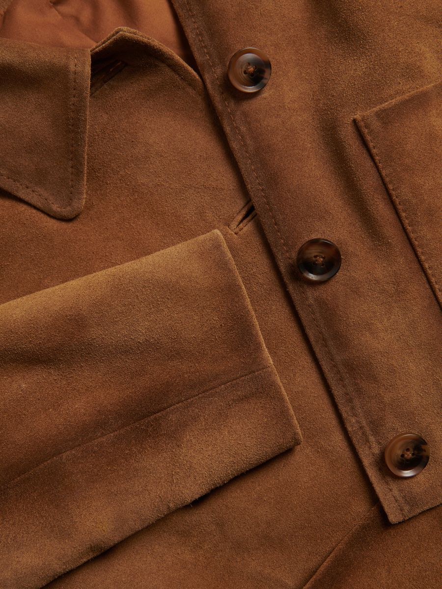 Suede jacket with pockets - wheat - RESERVED - 7