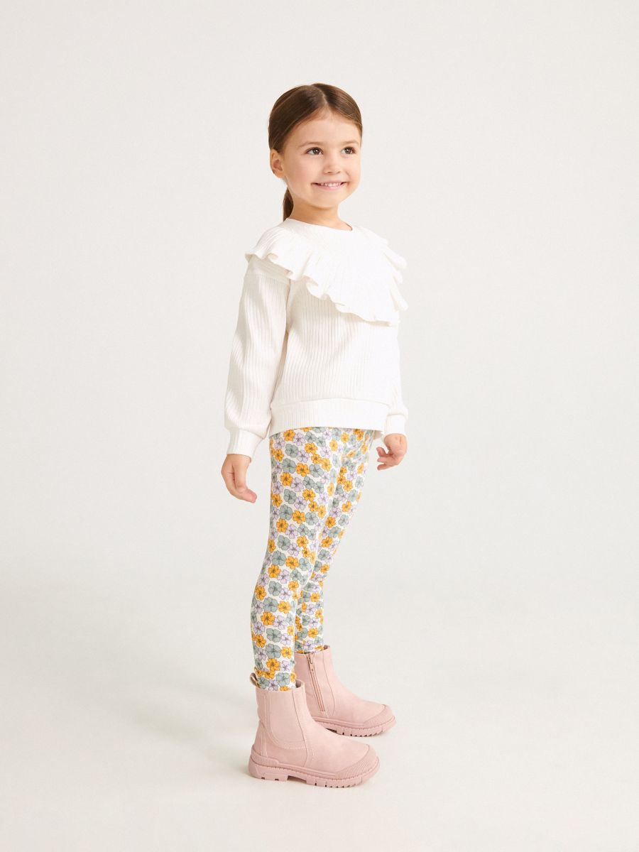 Legging en coton majoritaire fleuri - Multicolore - RESERVED - 5