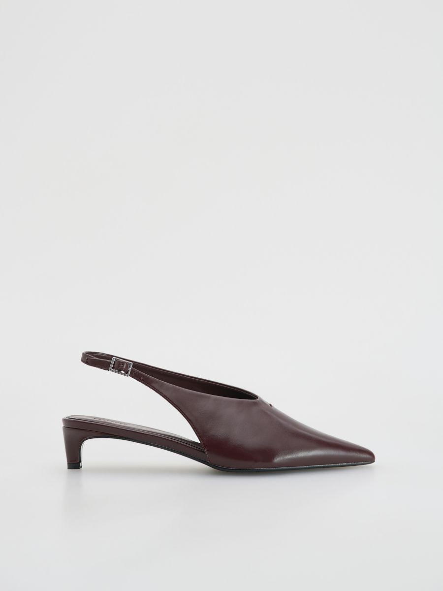 Pumps with open heel - maroon - RESERVED