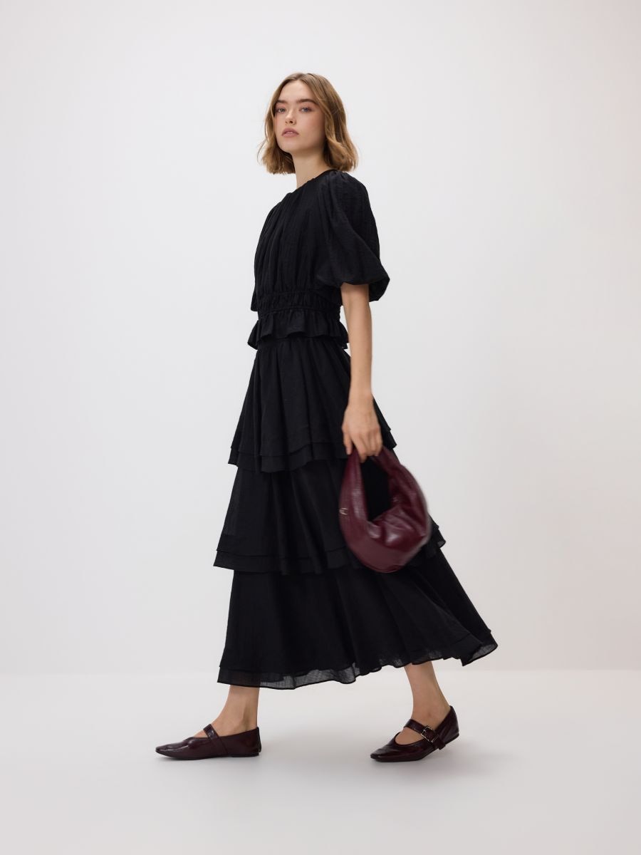 Ruffle skirt - black - RESERVED