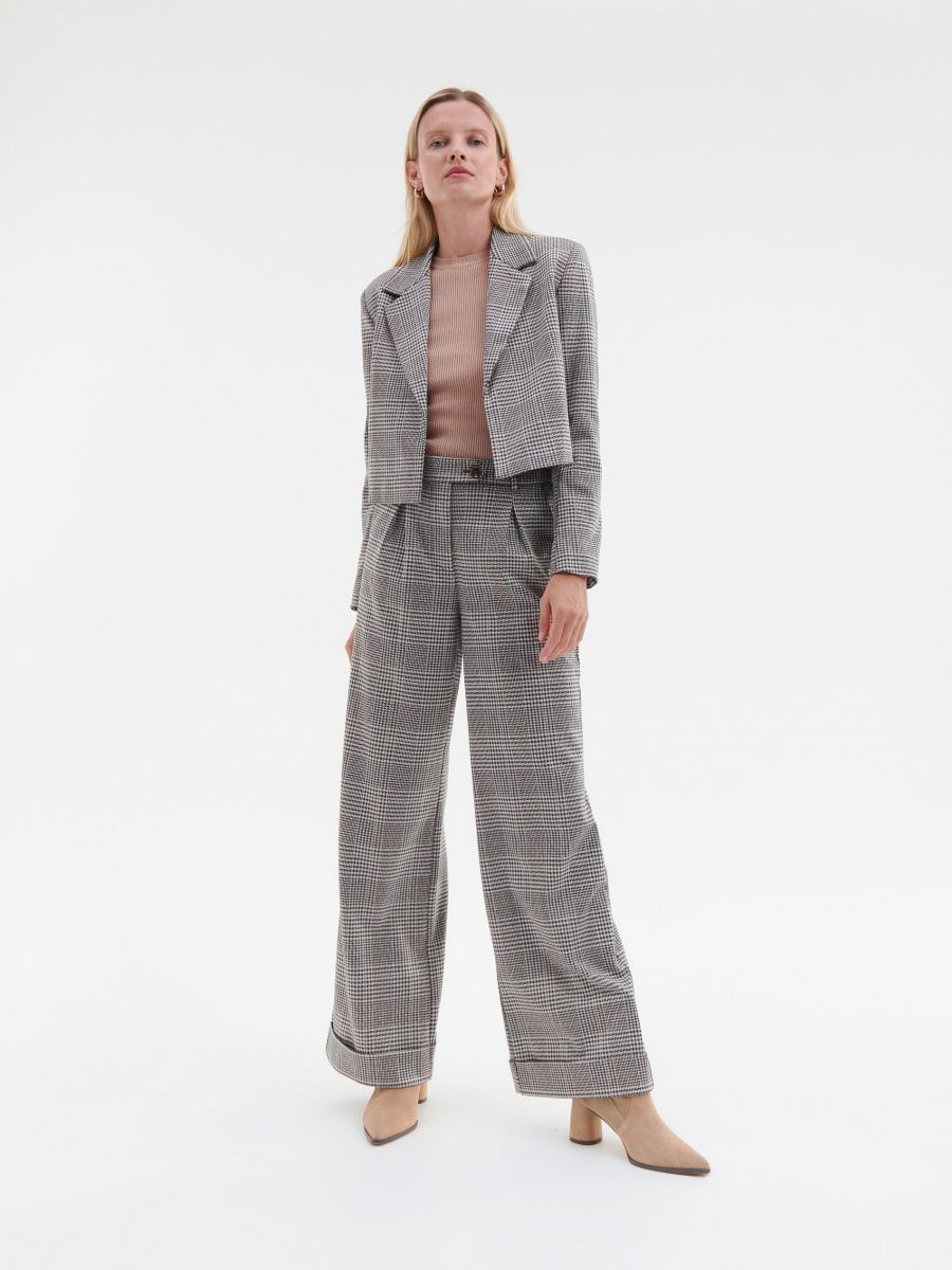 Elegantne karirane pantalone - šareno - RESERVED - 5