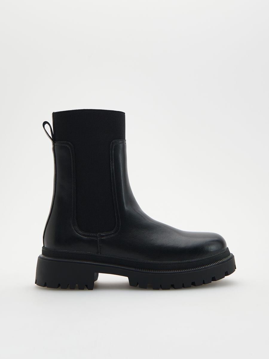 Boots i läder - SVART - RESERVED - 2
