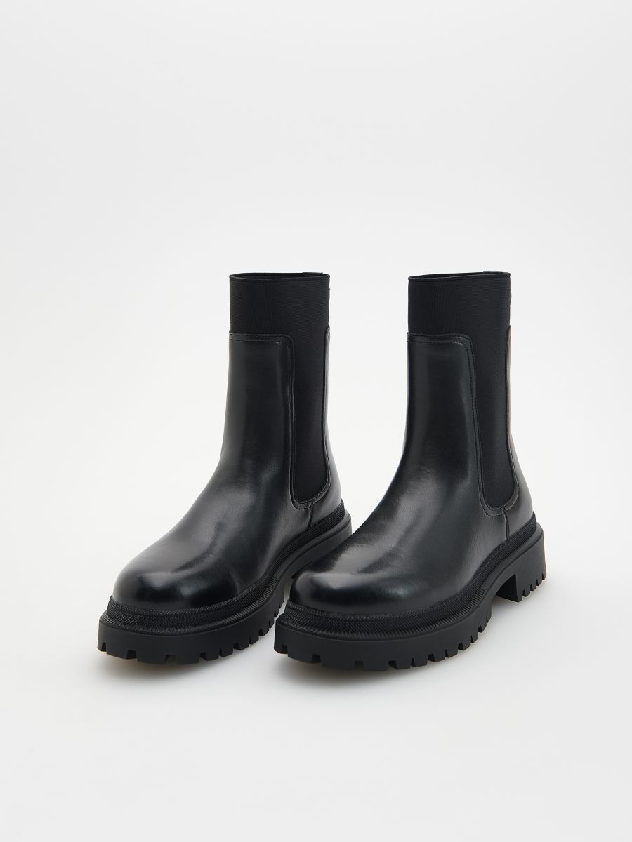 Boots i läder - SVART - RESERVED - 3