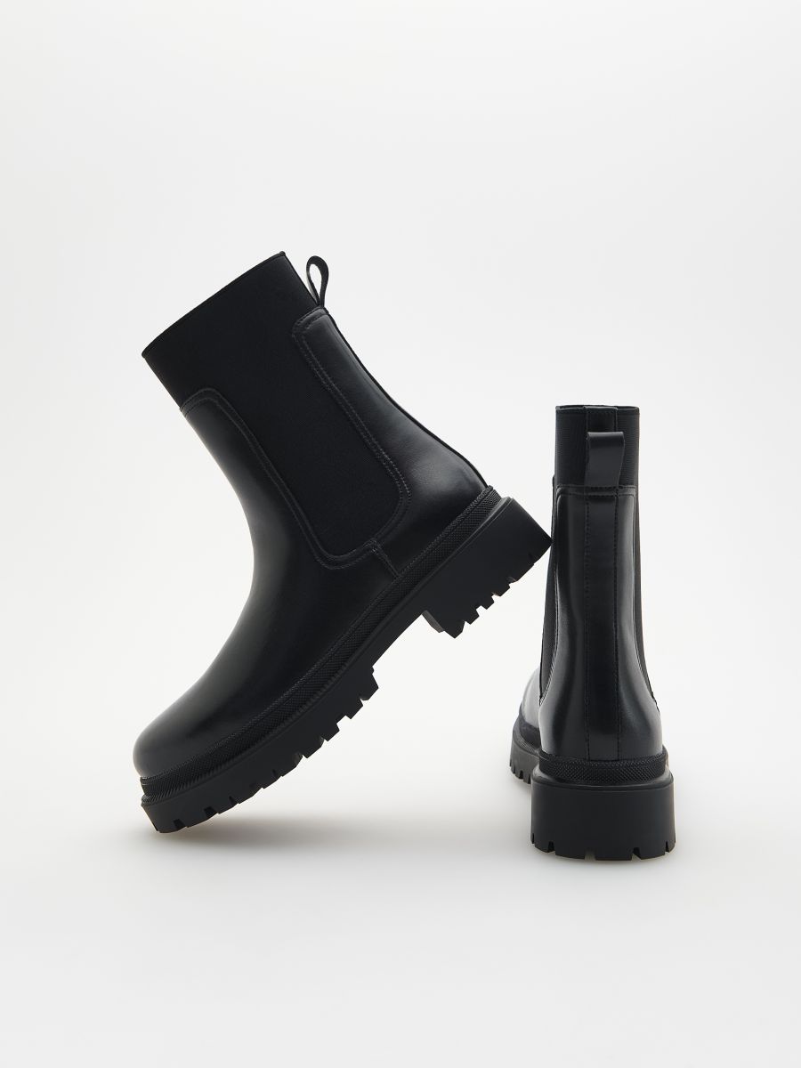 Boots i läder - SVART - RESERVED - 2
