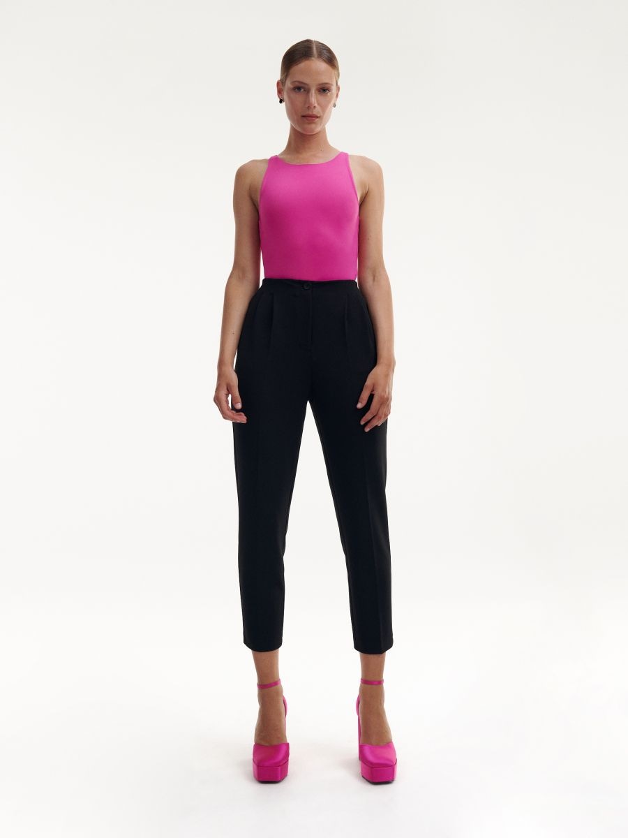 Elegant trousers with pressed crease - black - RESERVED - 3