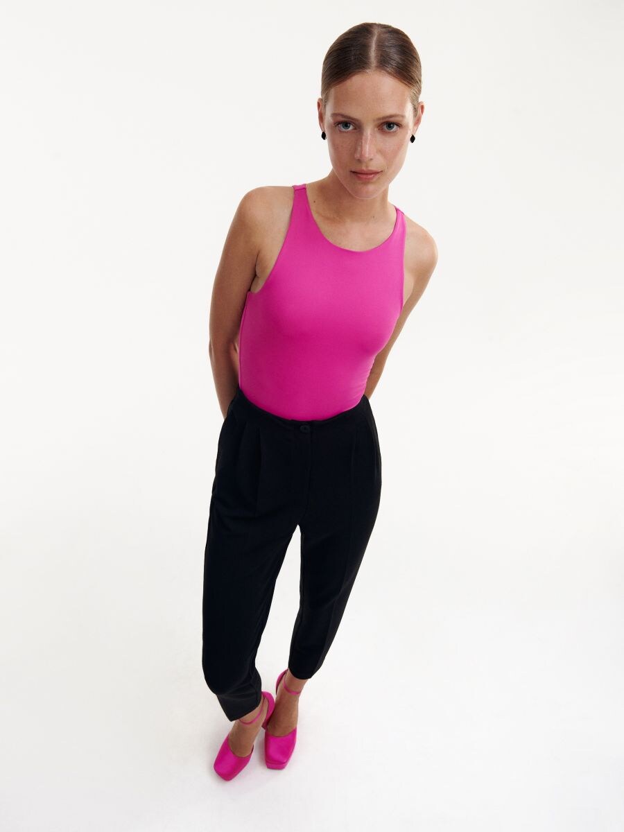 Elegant trousers with pressed crease - black - RESERVED - 4