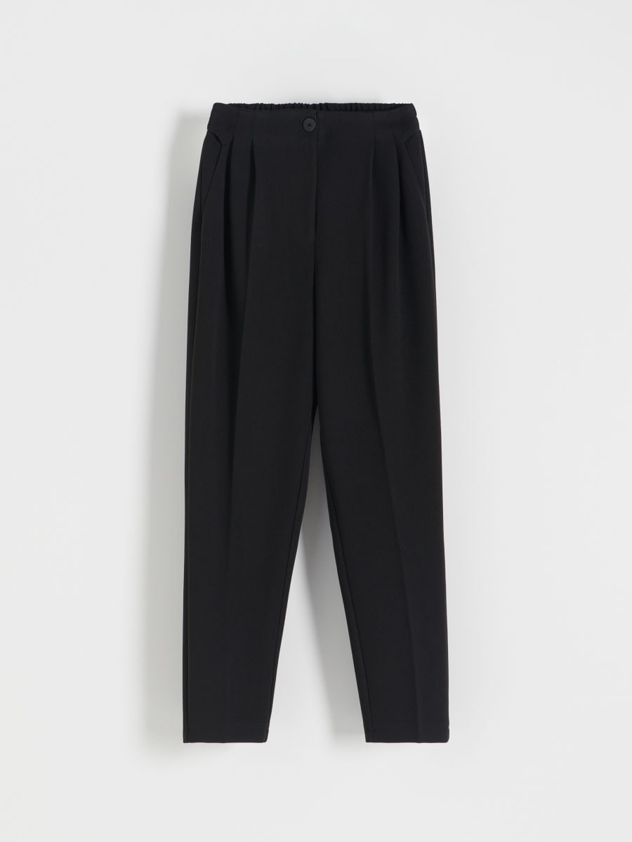 Elegant trousers with pressed crease - black - RESERVED - 5