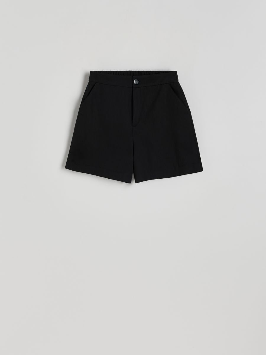 Shorts with linen blend - black - RESERVED - 4