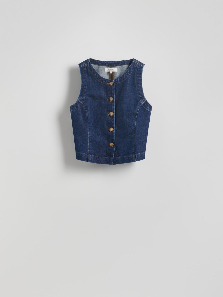 Denim vest - navy - RESERVED