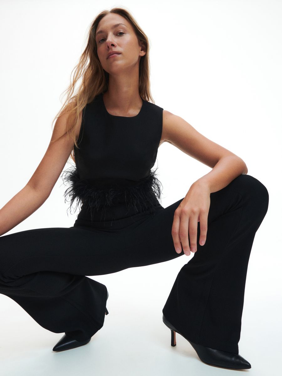 Flare trousers - black - RESERVED - 2