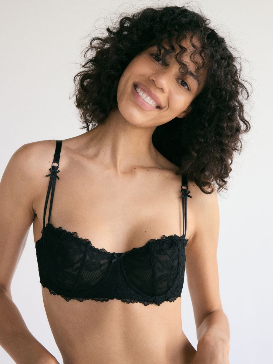 Underwired soft cup bra - black - RESERVED