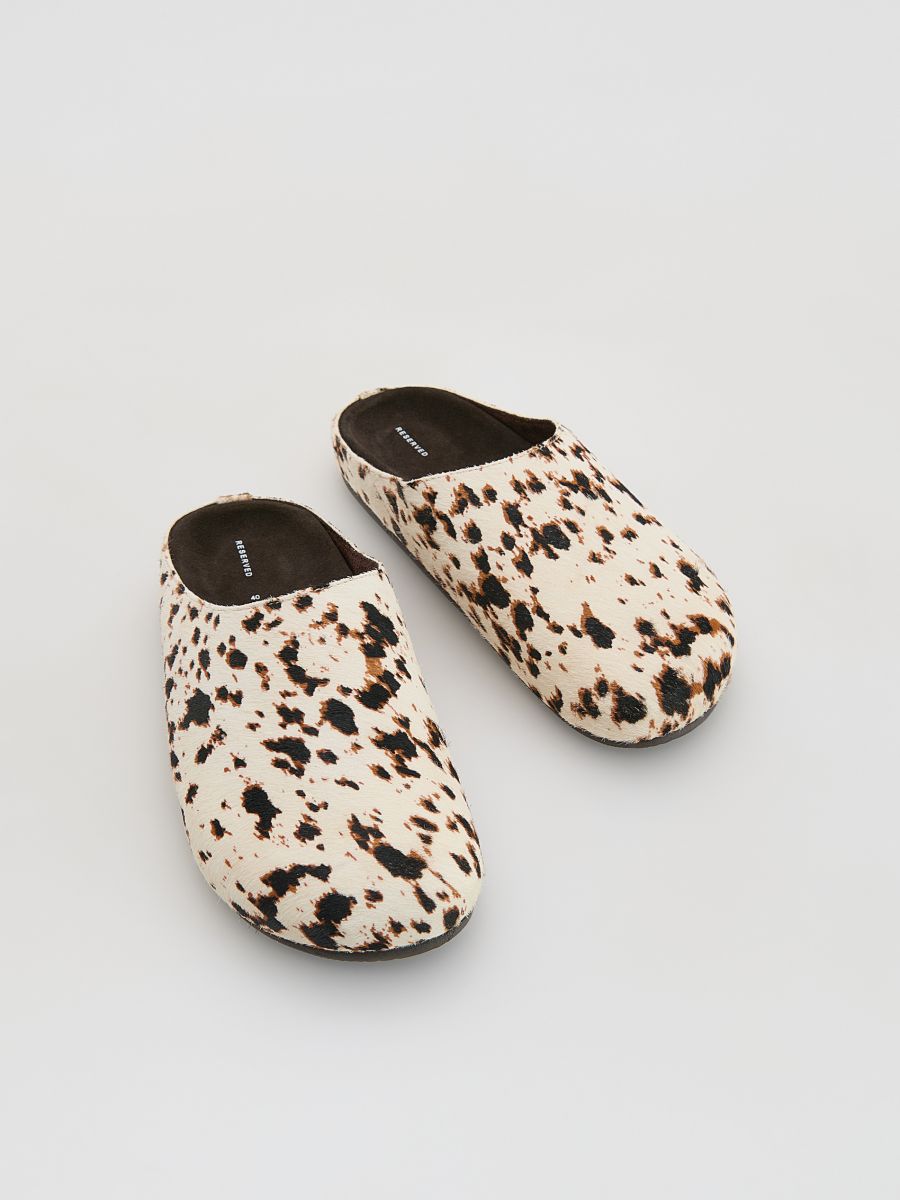 Leather mules with animal motif - multicolor - RESERVED - 2