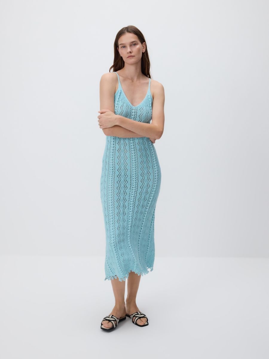 Openwork dress - pale turquoise - RESERVED