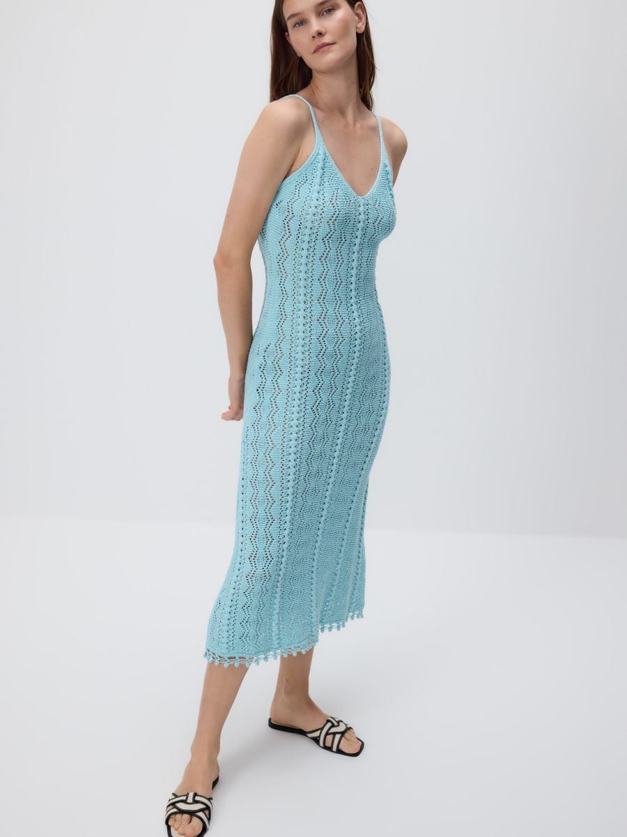 Openwork dress - pale turquoise - RESERVED