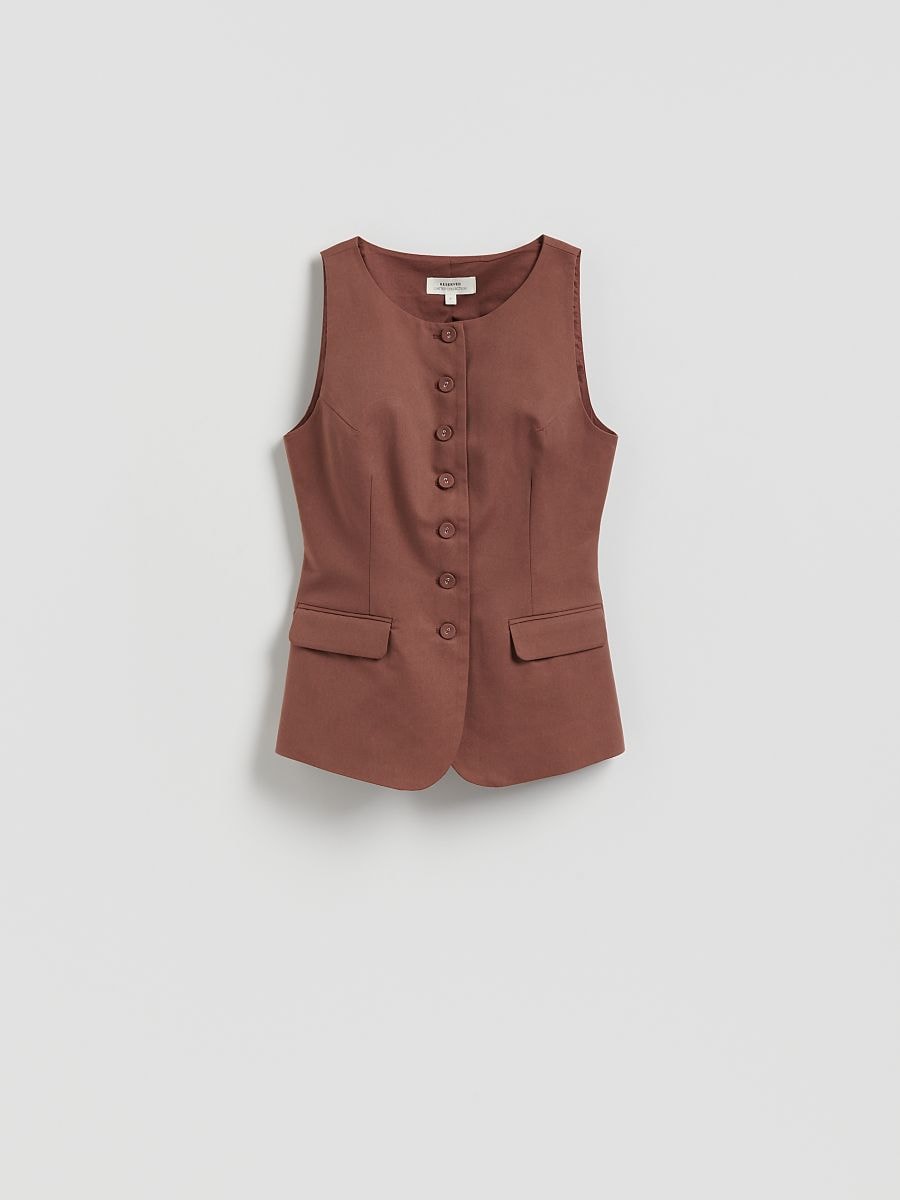Lyocell rich vest - golden brown - RESERVED