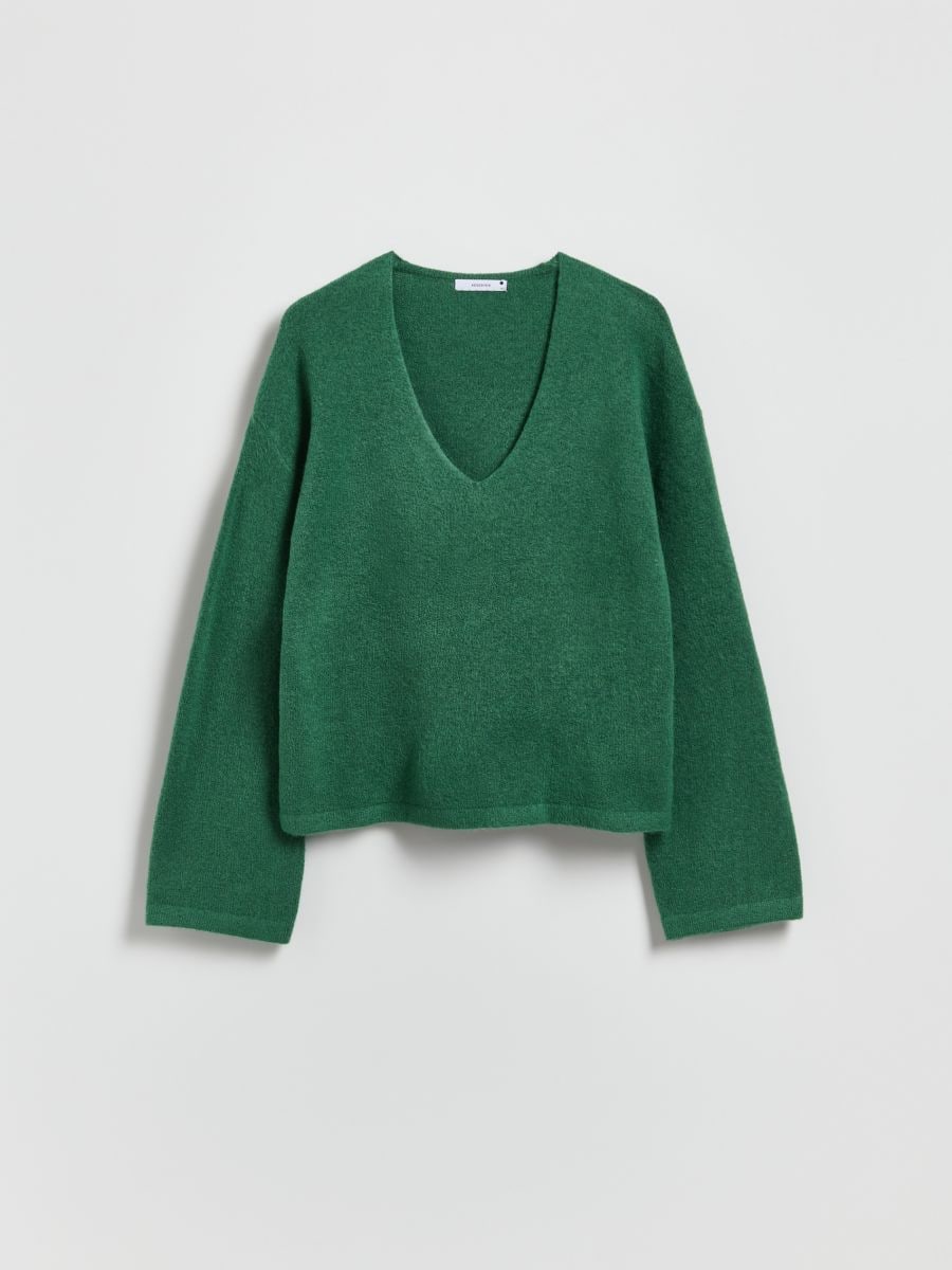 Wide sleeve sweater - teal green - RESERVED