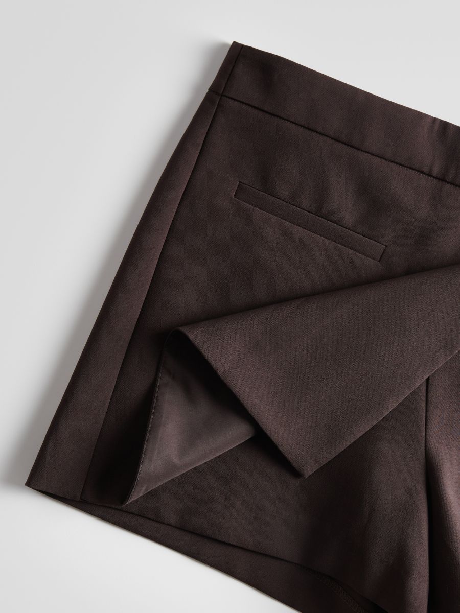 Skort in viscose blend - dark brown - RESERVED - 5