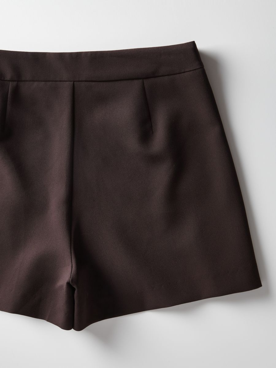 Skort in viscose blend - dark brown - RESERVED - 6