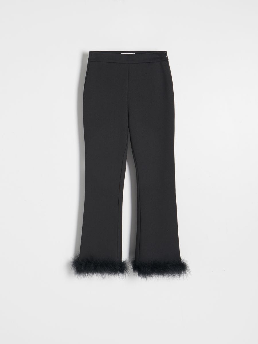 Trousers with faux feathers - black - RESERVED - 2