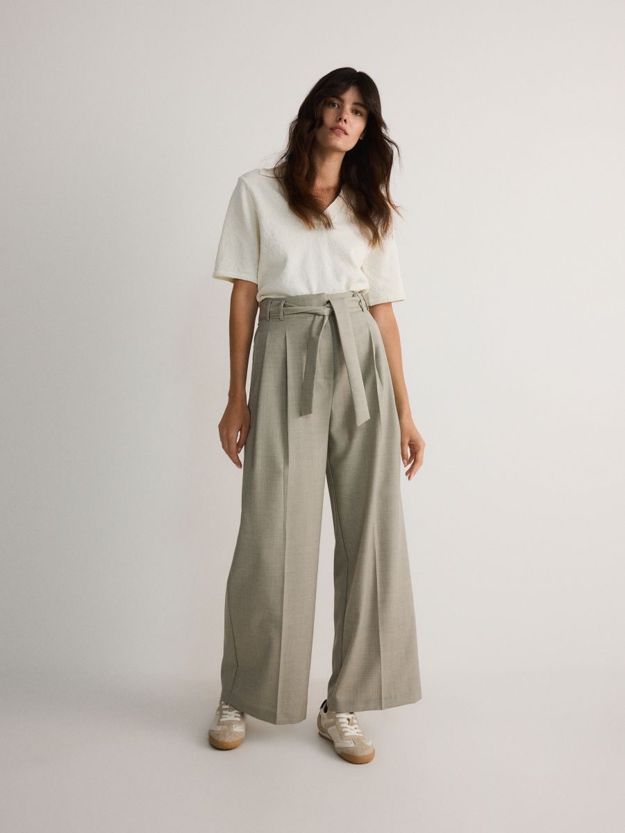 Wool blend trousers - light grey - RESERVED - 2
