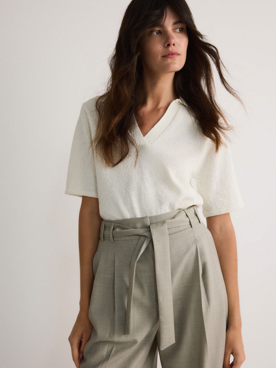 Wool blend trousers - light grey - RESERVED - 3