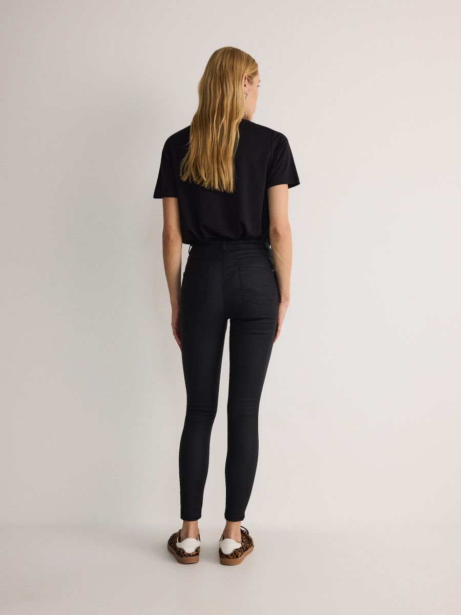 Woskowane spodnie push up - czarny - RESERVED - 3