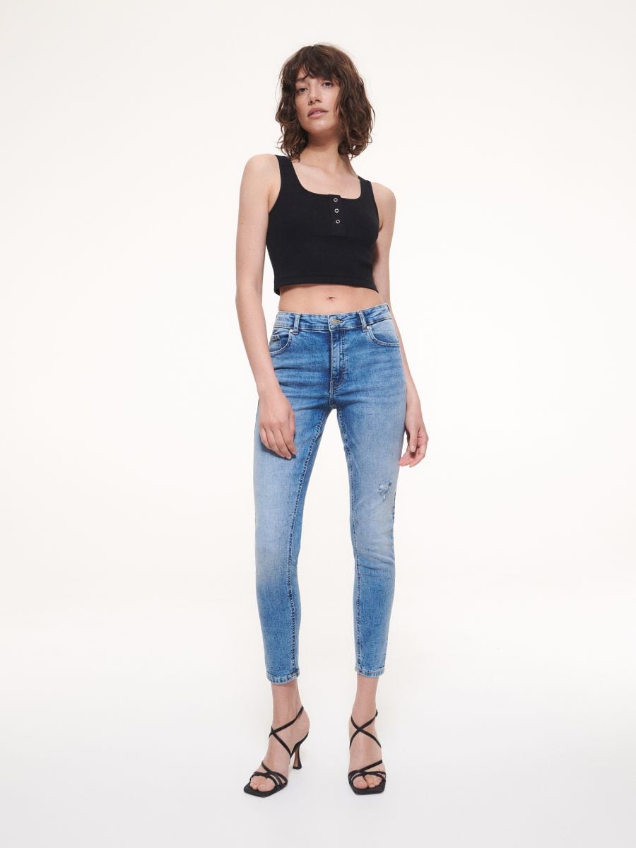 Jeansy slim push up - niebieski - RESERVED - 2