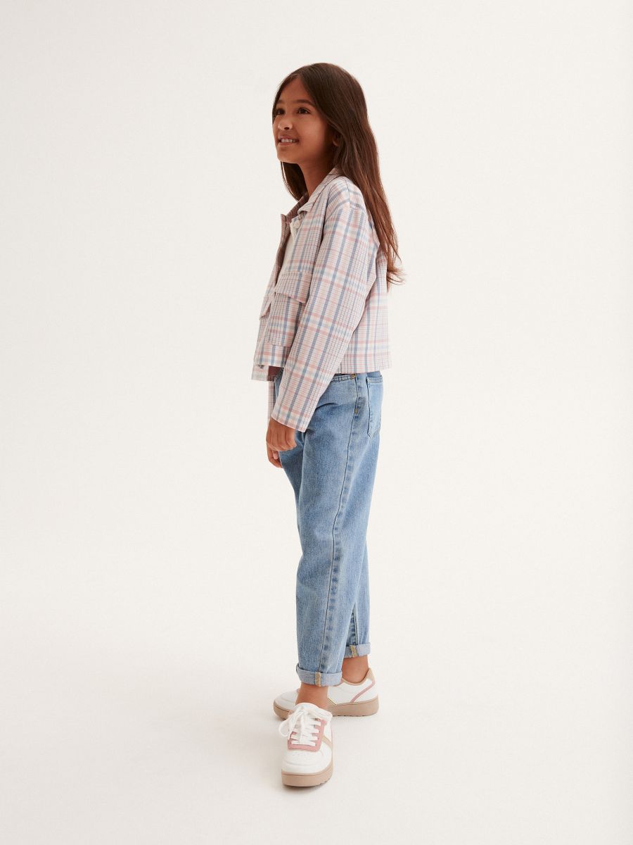 Cropped check blazer - coral - RESERVED - 7