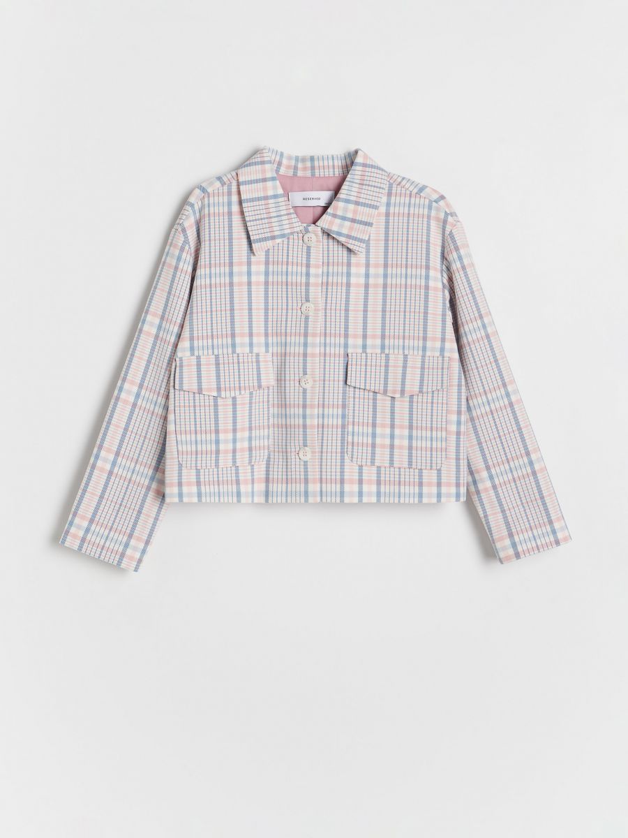 Cropped check blazer - coral - RESERVED - 3