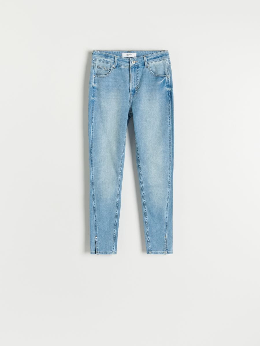 Slim jeans with side split hem - blue - RESERVED - 6