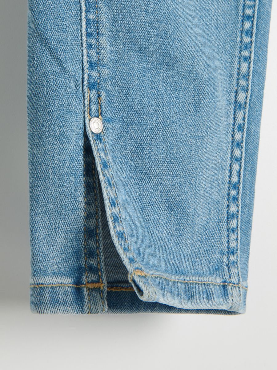 Slim jeans with side split hem - blue - RESERVED - 7